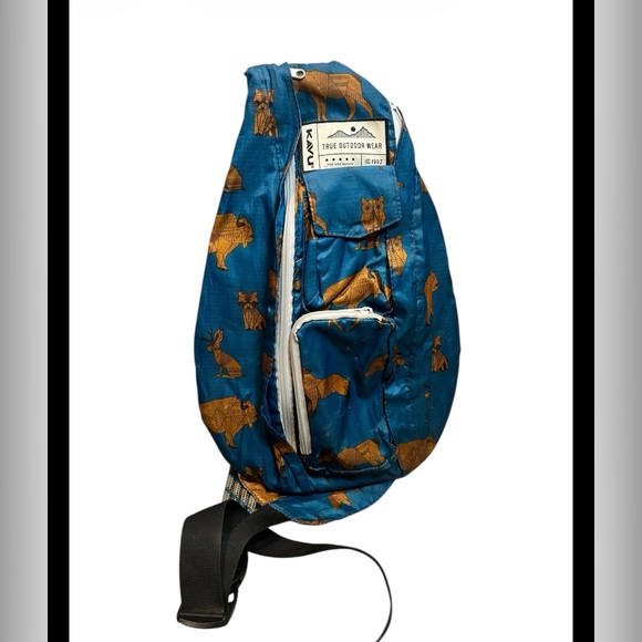 Kavu Handbags - KAVU Sling Rope Bag Teal Rare Retired Great Plains Crossbody Backpack Outdoor